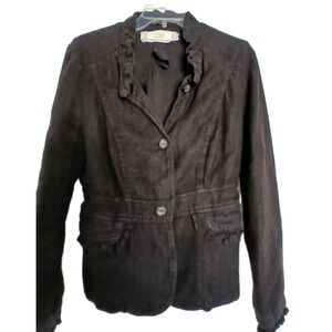 120% Lino Womens Linen  Button Blazer Jacket Lagenlook Size Small/ EUR 40